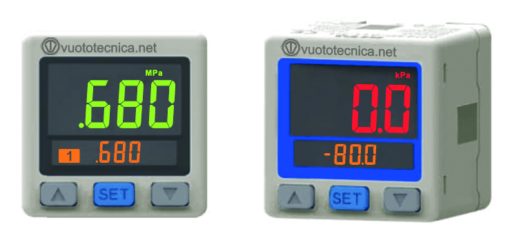 New digital vacuum and pressure switches with two-colour display