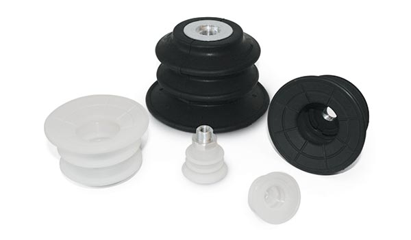 Two bellow suction cups for heavy-duty packaging