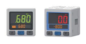 Digital vacuum and pressure switches with two-colour display